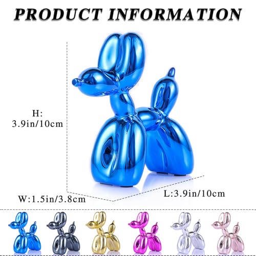 Blue Balloon Dog Decor,Balloon Animal Decor,Shelf Decor Preppy Room Decor,Cute Statue Home Decor, Bedroom Modern Sculpture Desk Decor,Office Gold Decorations Small Figurines - color: Blue, size: 3.9*3.9*1.5inch