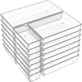 Criusia 21 Pack Large Clear Plastic Drawer Organizer Trays | BPA-Free Acrylic Organizer Bins for Large Kitchen Utensils, Bathroom, Makeup, Jewelries, Office Desk, School Supplies, Perfume - size: 21 Pack