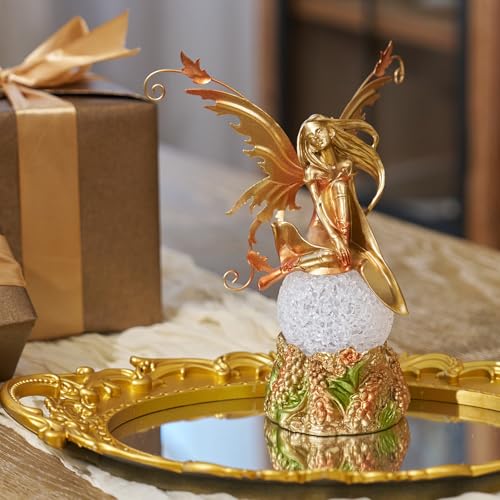 Resin Fairy Statue with Light, Hand-Painted Angel Figurine Graceful Fairy Sculpture Spring Decor for Home, Living Room, Bedroom Decor, Thoughtful Gift for Women, Girls - size: Light 01
