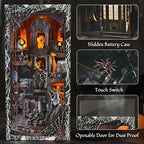 MiniCity Magic Booknook Building Set with LED Light, Mini Bookend Building Kit for Bookshelf & Home Decor, DIY Miniature Book Nook Building Model for Kids Adults Teens (Haunting Relics) - style: Haunting Relics