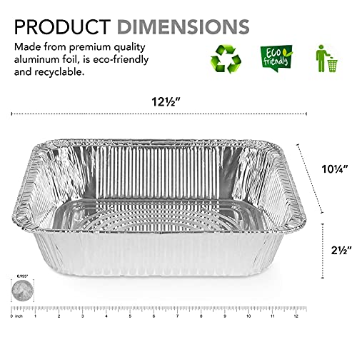 9x13 Aluminum Pans (40 Pack) - Disposable and Recyclable Foil Trays - Half Size Steam Table Deep Pans - Tin Foils for Cooking, Heating, Storing, Prepping Food, Stock Your Home - size: 40 Pack