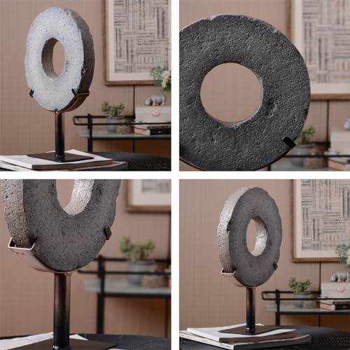 HAUCOZE Modern Sculpture Decor Abstract Statue Figurine Screen Art Table Centerpiece Gift for Living Room Office Polyresin 13.8 inch - size: 9.8x13.8inch