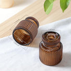 DARJEN 6 Pcs Amber Candlestick Holders - Glass Taper Candle Holders Tealight Votive Candle Holders for Table Centerpieces, Wedding, Dinner Party, Home, Gifts - color: Amber, size: 6Pcs