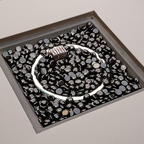 Mr. Fireglass 10 Pound Fire Glass Beads, 1/2" Reflective Round Fire Glass Drops for Fireplace Fire Pit & Lanscaping, High Luster Onyx Black (Pack of 2) - color: Onyx Black, size: 1/2 inch, 10 Pounds (Pack of 2)