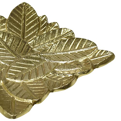 BBH Home's Handmade Gold Novelty Shaped Aluminium Tray 6.88 x 6.88 x 0.78 AMBBVK043AB2020 - color: Gold