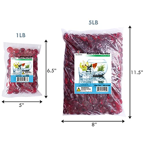 Galashield Flat Glass Marbles for Vases Red Glass Gems Beads Pebbles Vase Filler (1 LB, Approx. 105 PCS) - color: Red, size: 1 LB