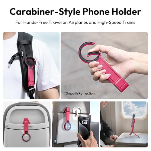 ULANZI MA30 Magnetic Phone Tripod Stand for iPhone - Aluminium Maglock Smartphone Mini Tripod Pocket Cell Phone Stand Strong Magnet Quick Mount Compatible with iPhone 17 16 15 14 13 12 Series, Red - color: Red