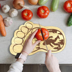 Sasquatch Charcuterie Board, 12.6" X 7.6" Unique Bigfoot Gifts, Footprint Cheese Board & Serving Tray For Anniversary Birthday Party Christmas Wedding Gifts, Mom, Big Foot Party Decor