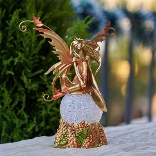 Resin Fairy Statue with Light, Hand-Painted Angel Figurine Graceful Fairy Sculpture Spring Decor for Home, Living Room, Bedroom Decor, Thoughtful Gift for Women, Girls - size: Light 01