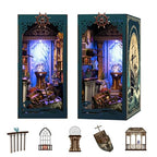 Book Nook Kit - DIY Miniature Dolls House Kit with Furniture and LED Light, 3D Puzzle Wooden Art Bookends, Model Kits for Adults and Teens (Deep Sea Secret Shadow)
