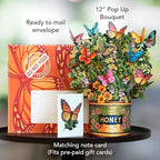Freshcut Paper Pop Up Cards, Butterflies & Buttercups, 12 Inch Life Sized Forever Flower Bouquet 3D Popup Greeting Card, Birthday Cards, Thank You Card, Blank Notecard & Envelope - color: Butterflies & Buttercups, size: Classic