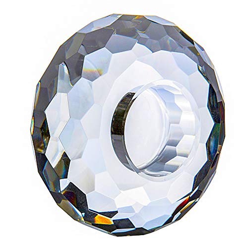 Crystal Tealight Candle Holders, Handmade Cut Crystal Candle Holder Banquet Decorations for Home 3.2" Diameter x 1.6" High Set of 2 - color: 1.6"x3.2" ,Pack of 2