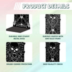 Peacoblue Metal Bookends for Shelves, Modern Decorative Heavy Duty Study Book Ends Stoppers for Office, Desk, Shelf, Room 5.3"x4.3"x7.9" Cast Iron Simple Tall Bookends 1 Pair (Goth Hells Gate) - style: Goth Hells Gate