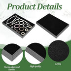 Velvet Jewelry Trays 6 Pcs Black Stackable Jewelry Organizer Trays for Earring Necklace Bracelet Ring Jewelries Storage Display Case - color: Black-6pcs