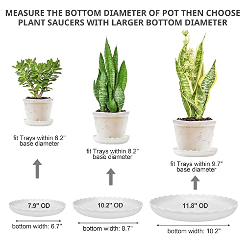 13 Pack Plant Saucer, 8 10 12 Inch Durable Plastic Plant Trays for Pots, White & Black Round Plant Pot Saucers, Drip Tray for Indoor and Outdoor Garden (for 5 6 7 8 9 10 Inch Pot) - color: Black & White (8" 10" 12")