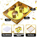 SiliFine 12" Charcuterie Number Shaped Mache with Clear Lid Fillable Sweets Serving Trays Paper Mache Cupcake Candy Box for 2025 Graduation Party Graduation Celebration(Gold,Number 8) - color: Gold, style: Number 8