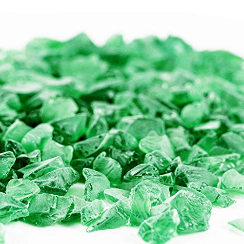 CYS EXCEL Frosted Green Sea Glass (1 LB, Approx. 1.5 Cups) | Multiple Color Choices Crushed Glass Vase Filler | Aquarium Nautical Decor for Art Crafts - color: Frosted Green, size: 1 LB