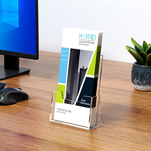 HIIMIEI Brochure Holder 8.5 x 5.5 inches, Acrylic Flyer Holder with 2 Pack, Plastic Stands for Displaying Magazines, Pamphlets, Literature, Brochures, Booklets, Menu - size: 8.5''x5.5''
