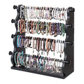 4 Tier Wooden Bracelet Holder, Bangle Watch Necklace Display Storage Antique Bracelet Display Stand Jewelry Holder Stand for Store, Showcase and Home Storage Black 4 Tier Wooden Bracelet Holder - style: 4 Tier Standing-Black