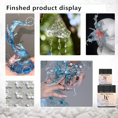 UV Clay Clear Polymer Resin for 3D Crafts, DIY Jewelry Making, Silicone Molds, UV Curing, Crystal Clear Casting, Miniature Art, and Handmade Resin Projects (8.8oz) - color: 8.8oz