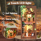 Cutefun Book Nook Kit, DIY Miniature Booknook Kit for Adults, 3D Wooden Puzzle Bookend Bookshelf Decor with LED Light & Dust Cover Creative Crafts Gifts for Book Lovers (Squirrel Collector) - style: Squirrel Collector