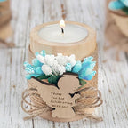 10 Pieces Handmade Wooden Angel Tea Candle Holder, Baptism Gift, Baby Shower Favors for Guests, Birthday Party Favors,Adult Baptism.(Light-Blue) - color: Blue
