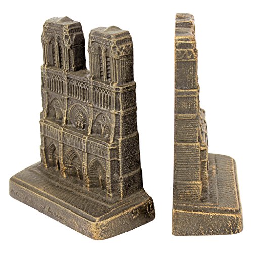 Design Toscano SP1387 Notre Dame of Paris Sculptural Bookends,bronze - style: Notre Dame of Paris