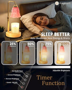 Small Candle Warmer Lamp with Timer, Adjustable Pink Flower Candle Heat Lamp, Unique Women's Gifts for Birthday, Dimmable Candles Heater, Fashion Wax Warming Light with Wood Base - color: A3-pink