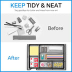 Desk Drawer Organizer, Office Drawer Divider Organizer Tray with 6 Compartments, Metal Mesh Desktop Organization and Accessories for Stationery Makeup Kitchen Toolroom School ＆Office, 12.6x8.27x1.6 in - size: Large