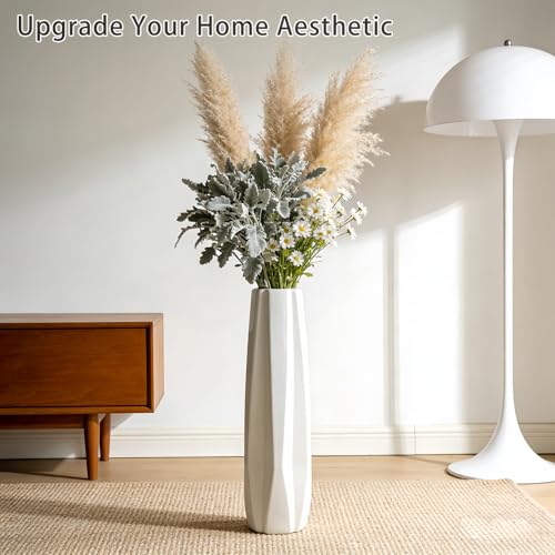 Ceramic Large Floor Vase, GDSZJLJ White 28" Tall Flower Vase Decorative Vases for Living Room Modern Home Decor Office Bedroom Kitchen Wedding House Décor, Gift for Wedding Housewarming - color: 5-stripes, size: Height-28 Inch