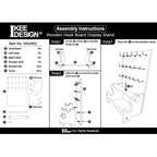 Ikee Design 18 Hooks and 2 Removable Bars Wood Jewelry Holder Organizer Stand, Earring Bracelet Jewelry Display Stand Organizer, Necklace Bracelet Holder, Brown Color - color: 5) Brown, 2 Bars, 18 Hooks