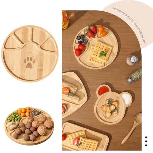 1PCS Bamboo Tray - Suitable for The Bathroom,Kitchen,Breakfast Tray and Round Decorative Tray (7.68 in * 7.68 in) - size: 7.7"