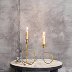 Twisted Brass Style Candle Holder, Candlestick Holder for Table Decoration, Holiday, Wedding, Housewarming - size: Size A