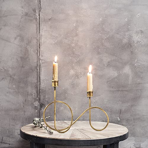 Twisted Brass Style Candle Holder, Candlestick Holder for Table Decoration, Holiday, Wedding, Housewarming - size: Size A