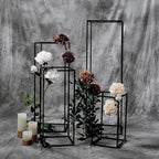 Efavormart Set of 4 - Matte Black Wedding Flower Stand - Metal Vase Column Stand - Geometric Centerpiece Vase - 16", 24", 32", 40" - color: Matte Black, size: 4 Pack 16‘’24‘’32‘’40‘’