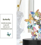 Desk Toys for Office for Adults Desktop Magnetic Butterflies Sculpture Desk Decorations for Women Office (Circular Base) - size: Circular Base