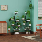 Indoor Plant Stand with LED Grow Light,8-Tier S-Shaped Corner Plant Stand,48.43 Inch Heavy,Duty Metal Indoor Plant Rack for Home, Balcony and Living Room