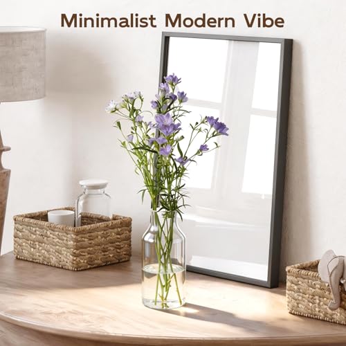 Clear Glass Vase, 3.5x7.6inch Glass Flower Vase for Plants, Wide Mouth Vase for Home, Wedding, Living Room, Dining Table - size: 3.5"Wx7.6"H