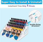 Pero Pero Nail Polish Organizer Acrylic Display Rack for Nail Polish Holder Sunglasses Organizer Essential Oils Holder Clear Eyeglasses Display Case Makeup Organizer - style: 7Layers 2Set