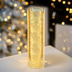 WGVI Hurricane Candle Holder Sleeve, W: 4", Ht: 16", Gold Speckled Glass Cylinder Open Both Ends, Chimney Tube Shade, 1 Piece - size: 4x16"H