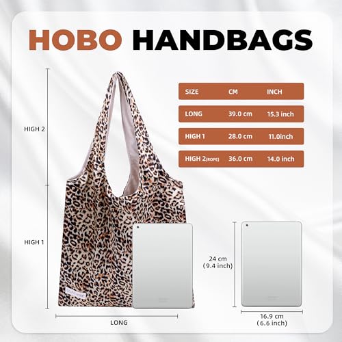 DGAZ Designer Shoulder Bags for Women, Luxury Tote Bag with Zipper, Large Shoulder Hobo Bags - color: Leopard a