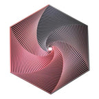 Fractal Fidget Hexagon - Suitable for Relieving Stress, Anxiety, and Tension | Autism, ADHD | Desk Adult Fidgeting Stress Relief Gift (red-Black 35 Rings) - color: Red-black 35 Rings