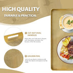 MAONAME Gold Decorative Tray with Handles, Foil Serving Tray for Ottoman, Rectangular Coffee Trays for Living Room, Bathroom, 16.7" L x 11.8" W x 1.6" H - size: 16.7" x 11.8" x 1.6"