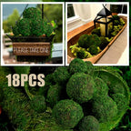 BYHER Moss Balls, 18 PCS Decorative Balls for Centerpiece Bowls - 6pcs 3.2" Natural Dried Balls+ 12pcs 2" Green Moss Balls Vase Bowl Filler (Set of 18) - size: Mix-Set of 18