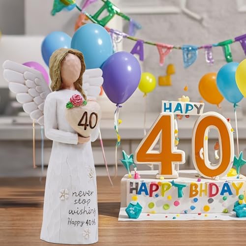 40th Birthday Gifts Women, 40th Birthday Decorations for Women, Sculpted Hand-Painted Figurine - style: 40th Birthday Gifts