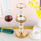 Candle Holder, Pillar Candle Holders, Crystal Candlesticks Holder for Wedding, Parties, Events, Chirstmas,Home Decor, Table Centerpieces CH028D (L) - size: Gold ( L )