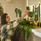 Thymes Frasier Fir Scented Candles for Home Decor - Green Pillar Candles for Women & Men - Place on Candle Holder - Luxury Home Fragrance Gifts - Large (3" x 6" Pillar) - size: 3 in x 6 in