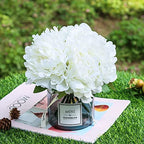 MOOMASS Artificial Peony and Glass vase Decoration, Ins Style Artificial Flower Glass Bottle Set - color: White