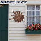 Metal Sun Wall Art Decor 21" W Large Sunface Outdoor Decor - size: 21"L x 20"W