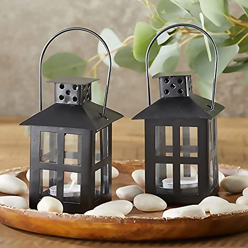 Kate Aspen Luminous Black Mini-Lantern Tea Light Holder